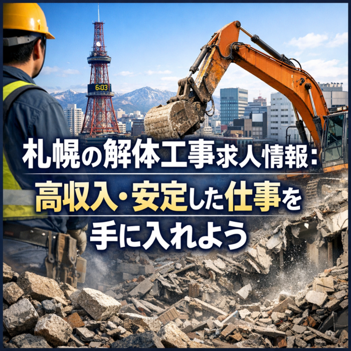 札幌の解体工事求人情報：高収入・安定した仕事を手に入れよう