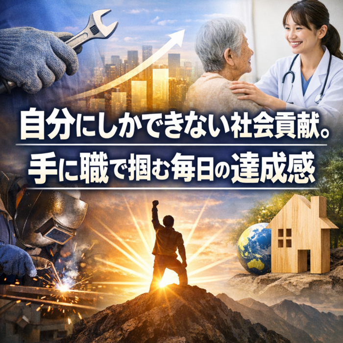 自分にしかできない社会貢献。手に職で掴む毎日の達成感