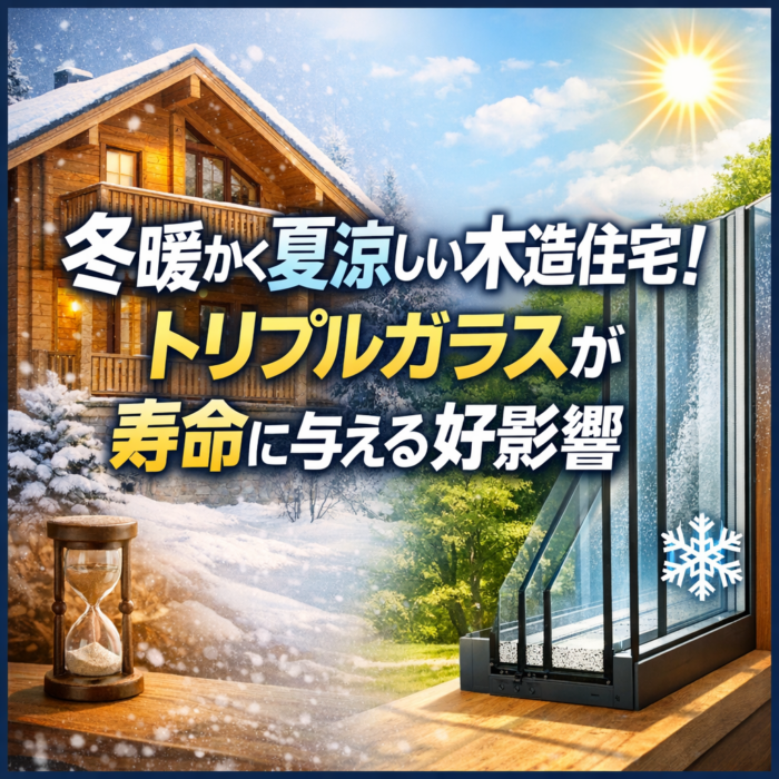 冬暖かく夏涼しい木造住宅！トリプルガラスが寿命に与える好影響
