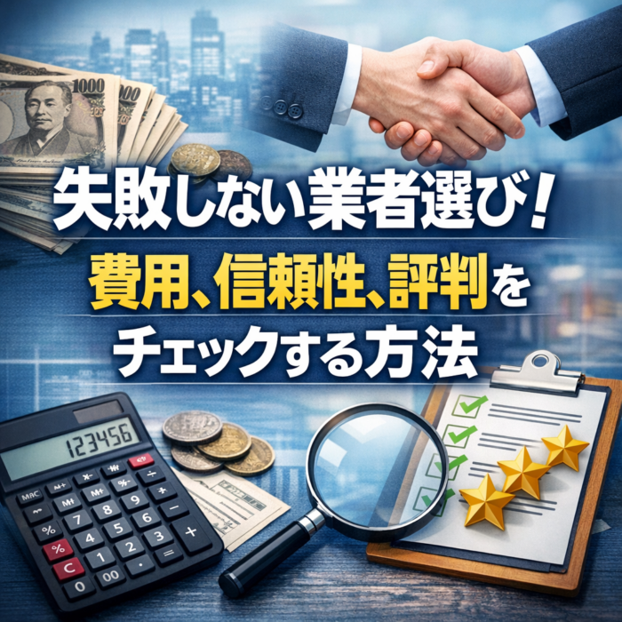 失敗しない業者選び！費用、信頼性、評判をチェックする方法