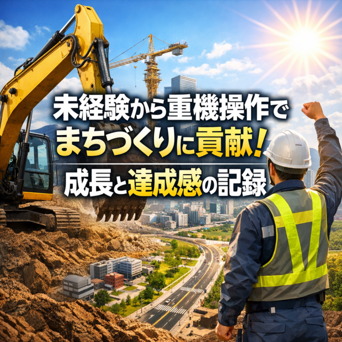 未経験から重機操作でまちづくりに貢献！成長と達成感の記録