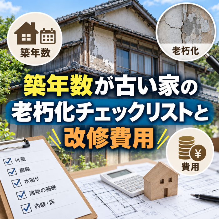 築年数が古い家の老朽化チェックリストと改修費用