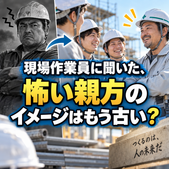 現場作業員に聞いた、怖い親方のイメージはもう古い？