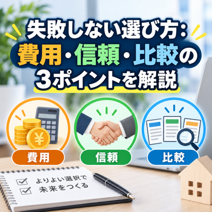 失敗しない選び方：費用・信頼・比較の3ポイントを解説