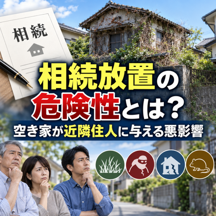 相続放置の危険性とは？空き家が近隣住人に与える悪影響