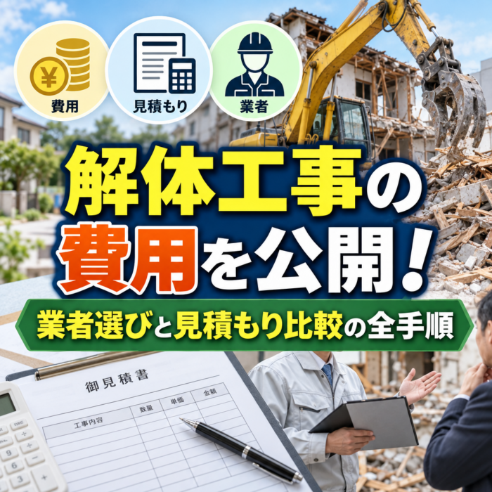 解体工事の費用を公開！業者選びと見積もり比較の全手順
