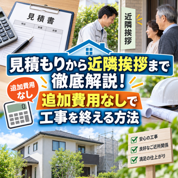 見積もりから近隣挨拶まで徹底解説！追加費用なしで工事を終える方法