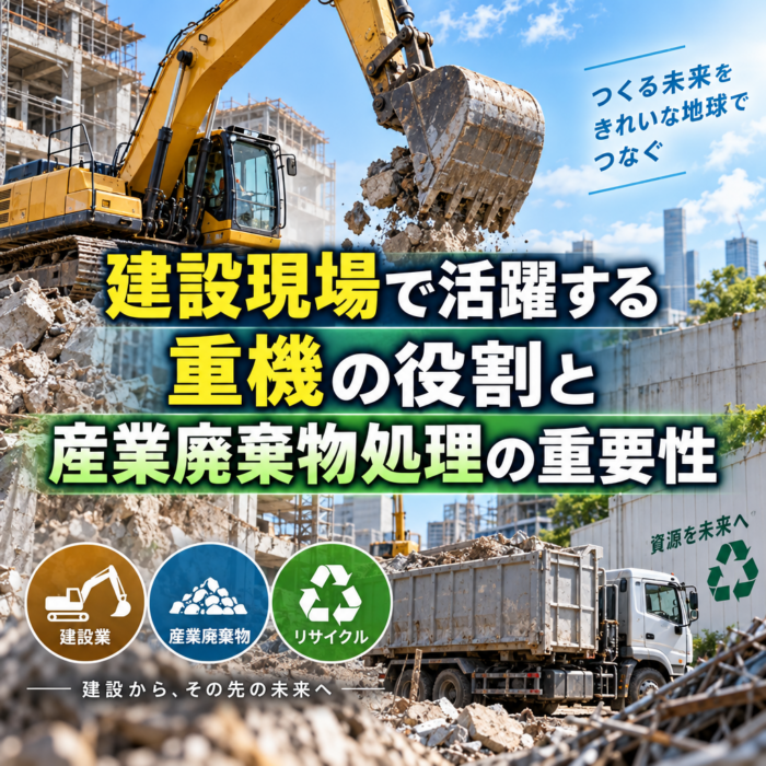 建設現場で活躍する重機の役割と産業廃棄物処理の重要性